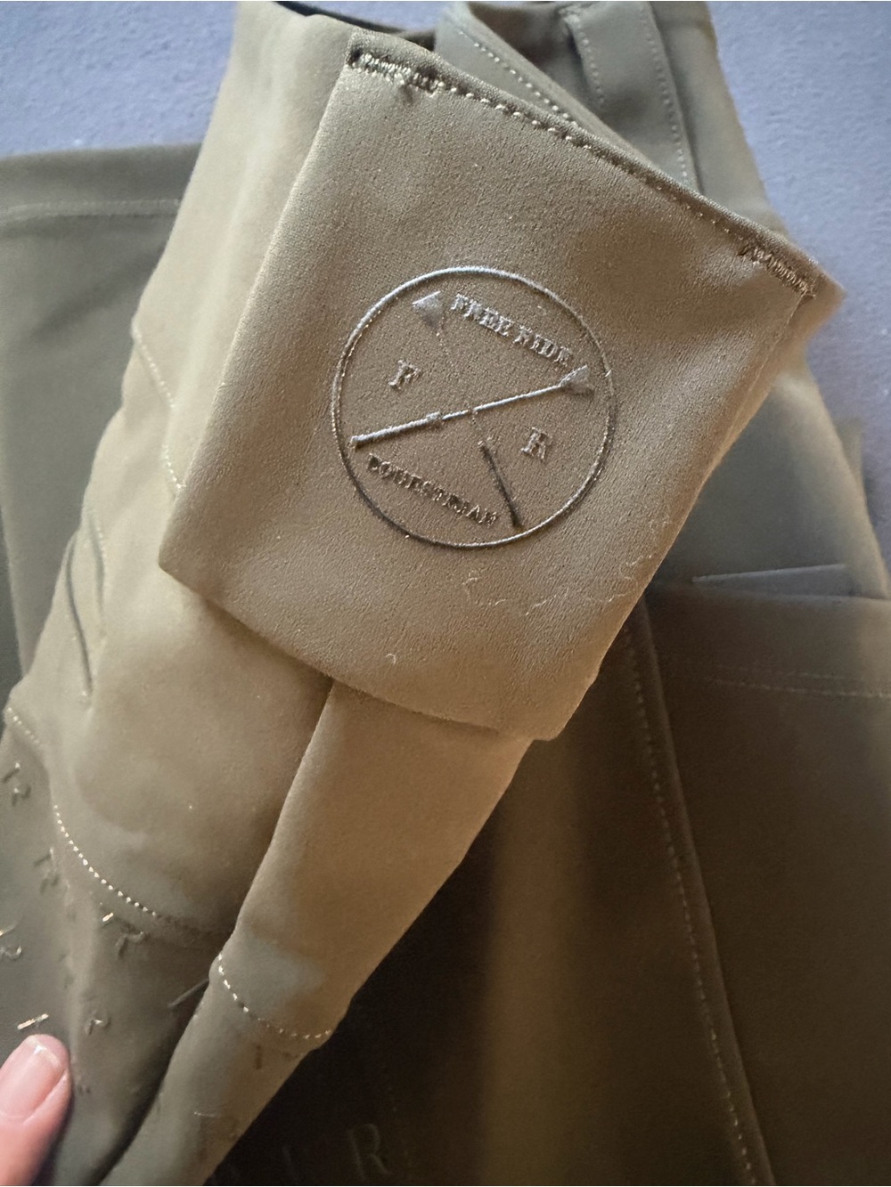 Free Ride Equestrian Olive Riding Tights - Picture 3 of 3